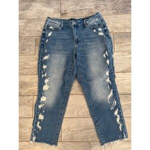 Judy Blue 16W Jeans Plus size 16 W Side‎ Shredded Distressed JB88601 Denim Jean